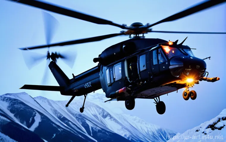 공군의 공군 구조 헬기 운용 - A breathtaking, cinematic shot of a powerful Air Force rescue helicopter, a symbol of hope, hovering... 공군의 공군 구조 헬기 운용 - A breathtaking, cinematic shot of a powerful Air Force rescue helicopter, a symbol of hope, hovering...